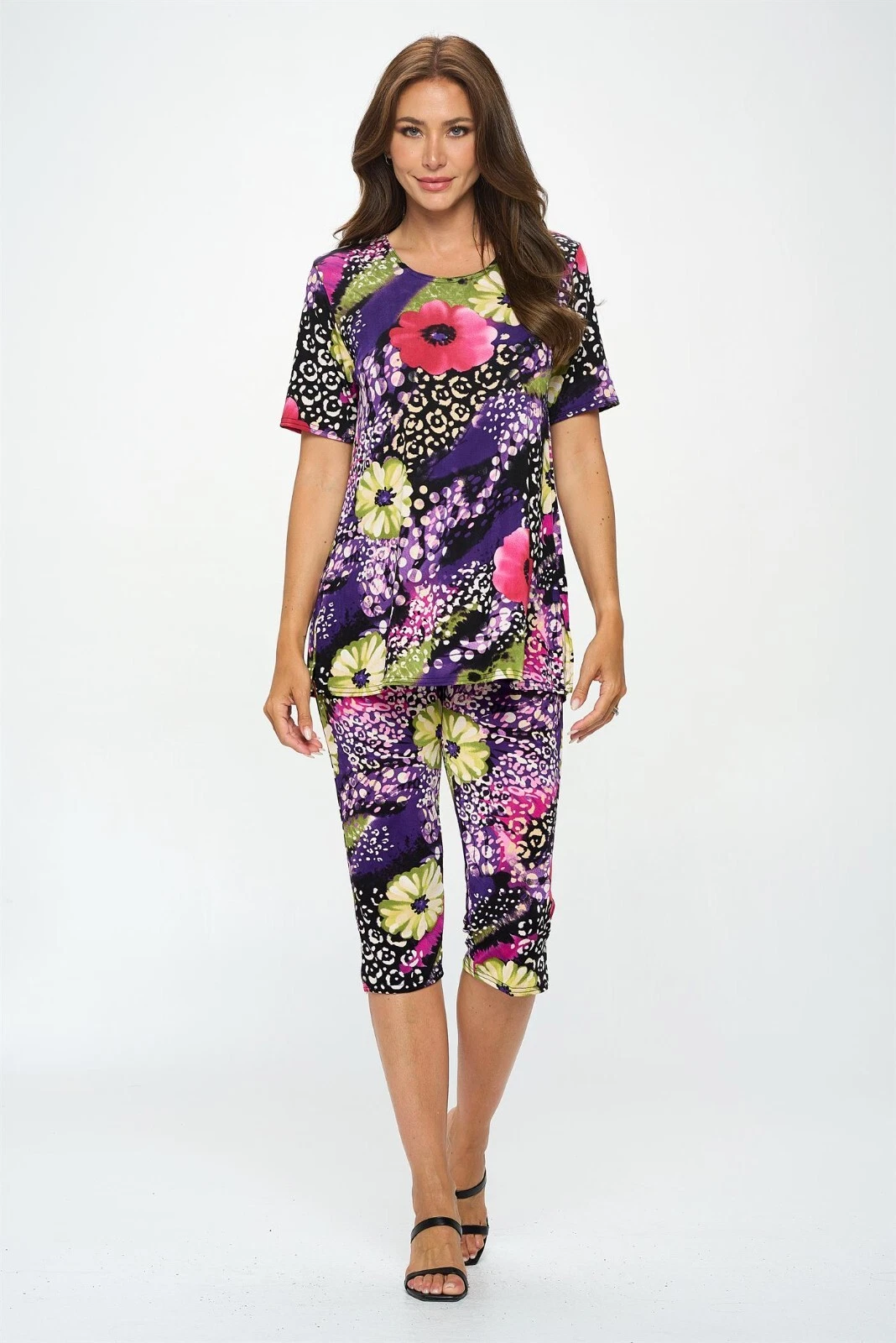 Travel Knit Capri Set, A-Line SS,New, Jostar Stretchy no-iron poly/span #408