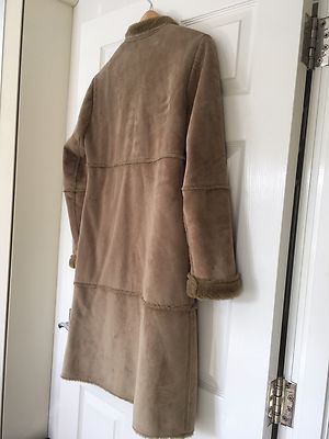 Manteau En Faux Daim Beige/chameau River Island - Taille 8 - Occasion Très Bon état