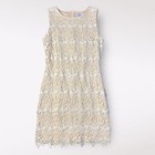 Belle Badgley Mischka Ivory Lace Sleeveless Knee Length Dress Size 10