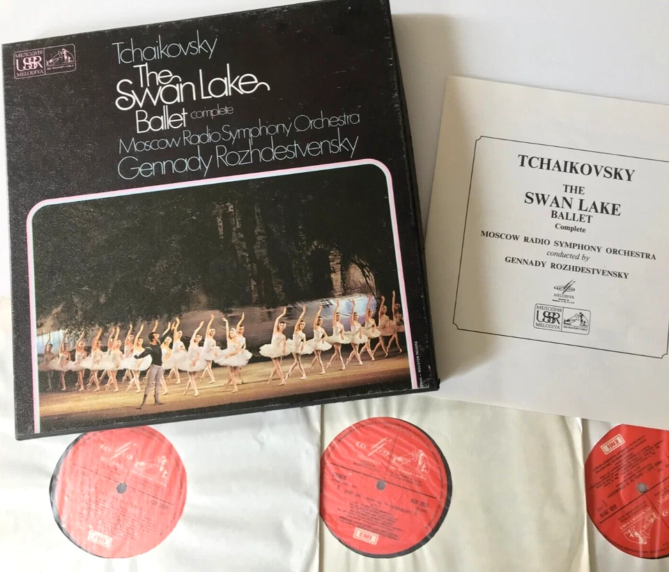 SLS 795/3 Tchaikovsky Swan Lake Moscow RSO Rozdestvensky 3 LP Vinyl ASD BOX SET - Image 2 of 4