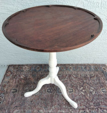 Antique Mahogany Pedestal Pie Crust Table 1890s Side Table Accent