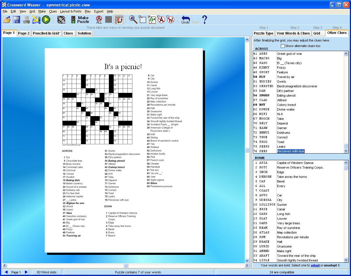 Crossword Weaver, Crossword Puzzle Maker Software for WindowsLicense