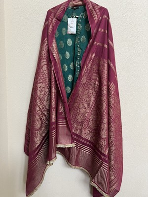 Pakistani Indian Bangladeshi Embossed Cotton Jamawar Branded Three Pieces Suit