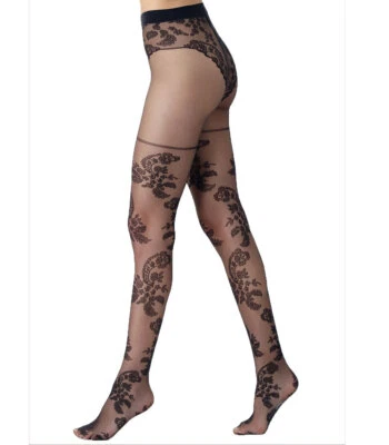 Oroblú Strumpfhose mit Spitzeneffekt auf Tüllunterlage PAISLEY 20DEN - Bild 1 von 2
