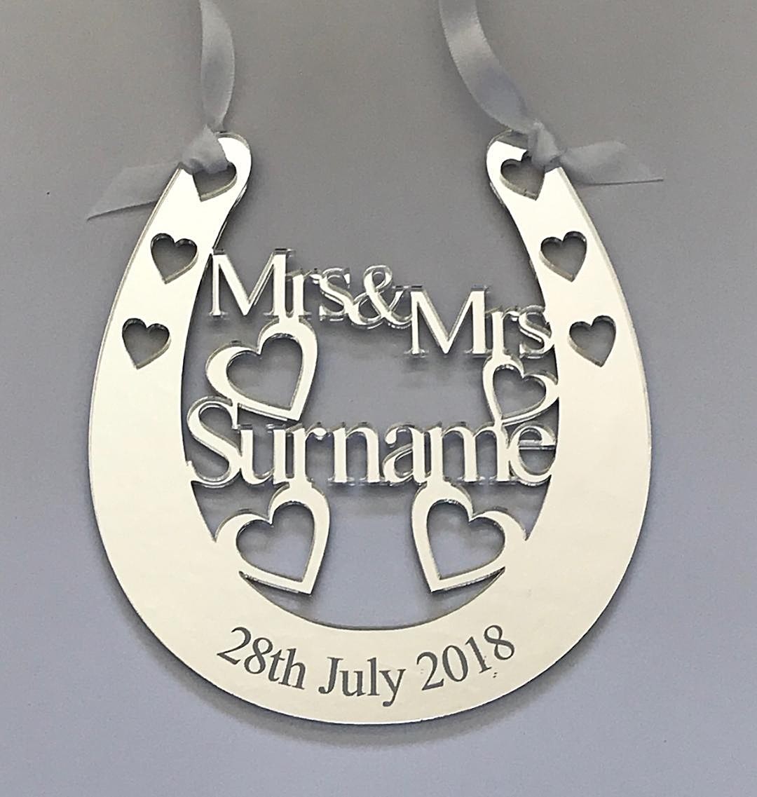 Personalised Wedding Mrs&Mrs / Mr&Mr Good Luck Bridal Lucky Keepsake Horseshoe