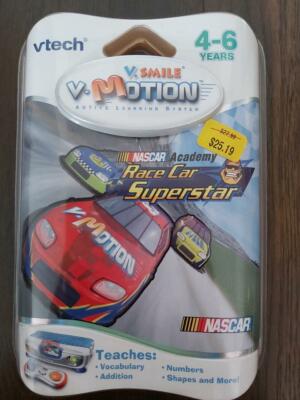 V tech V Smile Learning System Nascar Academy Race Car Superstar Game Age 4-6
