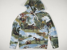 Polo Ralph Lauren Hoodie Equestrian Fleece Horses Scenic NWT S