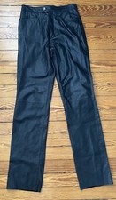 Wilsons Leather Maxima Black Straight Leg Genuine Leather Pants Size 8