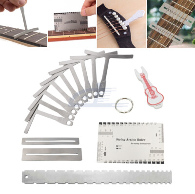 Guitar Neck Notched Straight Edge Luthier Tools Kit Understring Radius Gauge TD