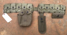 1941 US Web Gear Set- Cartridge Belt, Canteen Cover, Wire Cutter Pouch, FA Pouch