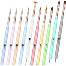 Nail Art Brushes, 10Pcs Nail Gel Polish Painting Brush Drawing Pen, Nail