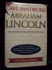 1954 ABRAHAM LINCOLN The Prairie Years and the War Years One Volume Edition HC