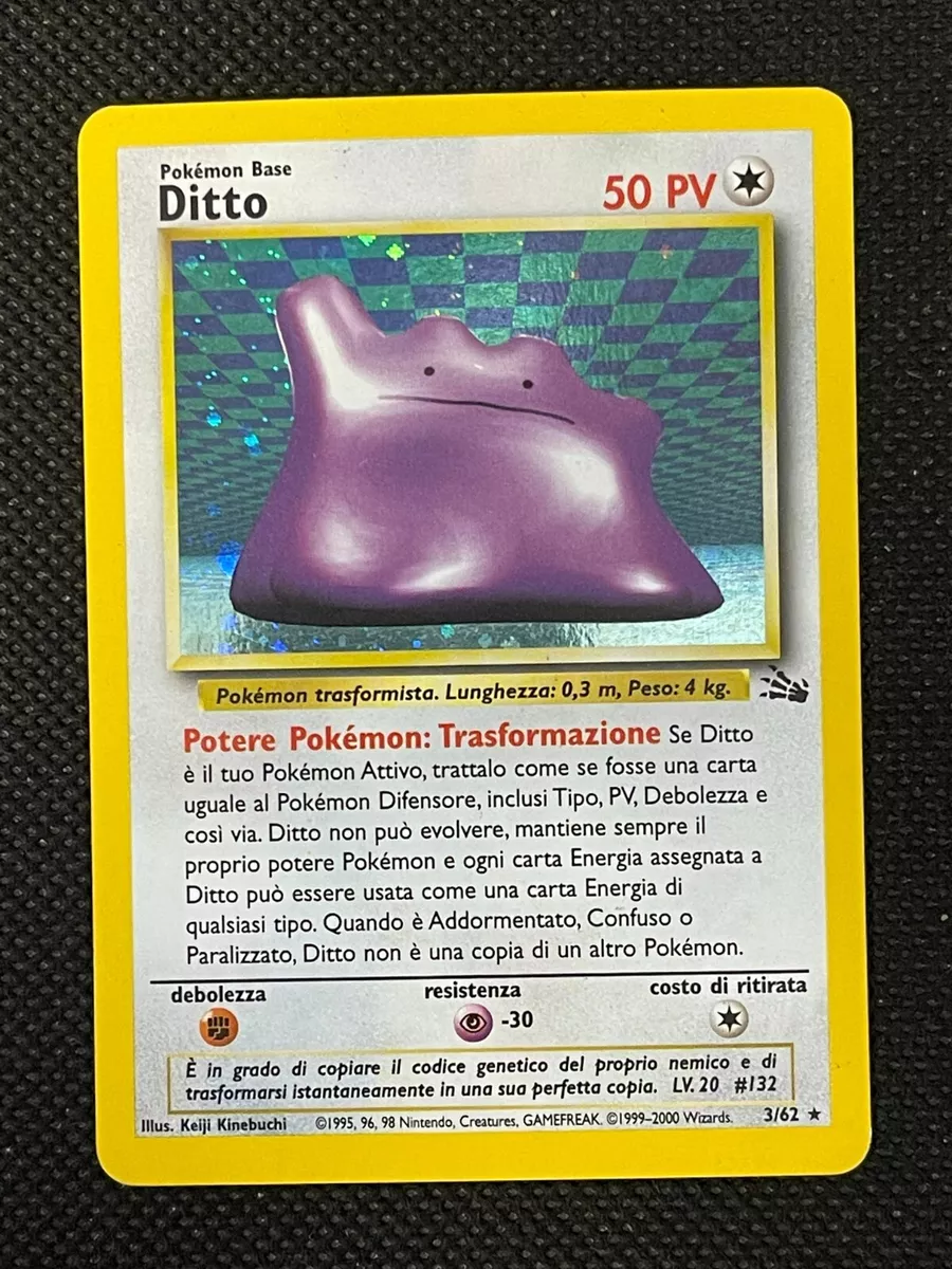 Ditto Holofoil 3/62 Fossil Set Rare Pokemon Card REAL CARD 