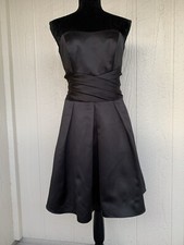 womens black DAVIDS BRIDAL  dress strapless bridesmaid wedding party 8