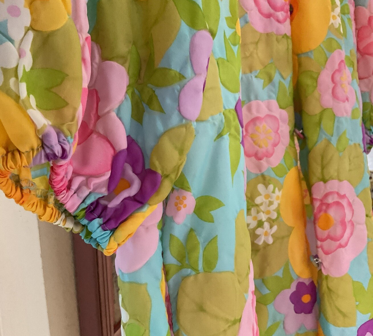 STELLA FAGIN VINTAGE 60s FLORAL PRINT ROBE/HOUSED… - image 5