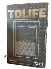 Dehumidifier TZ-C2 (White)  Portable, Quiet, Auto Shut Off -ToLife Open Box
