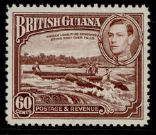 BRITISH GUIANA GVI SG315, 60c red-brown, NH MINT. Cat £24.