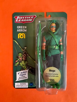 FIGURINE GREEN ARROW MEGO 8 ACTION FIGURE JUSTICE LEAGUE NEUF