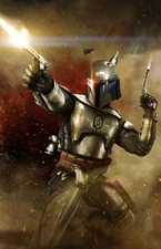 Star Wars Jango Fett Original Art Print (11x17) signed by artist Scott Harben