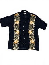Men  s Pierre Cardin Short Sleeve Hawaiian Button Down Floral Shirt Size XL