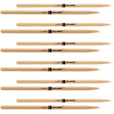 Promark Classic Forward DrumSticks - Hickory - 5A - Nylon Tip 6-pack 