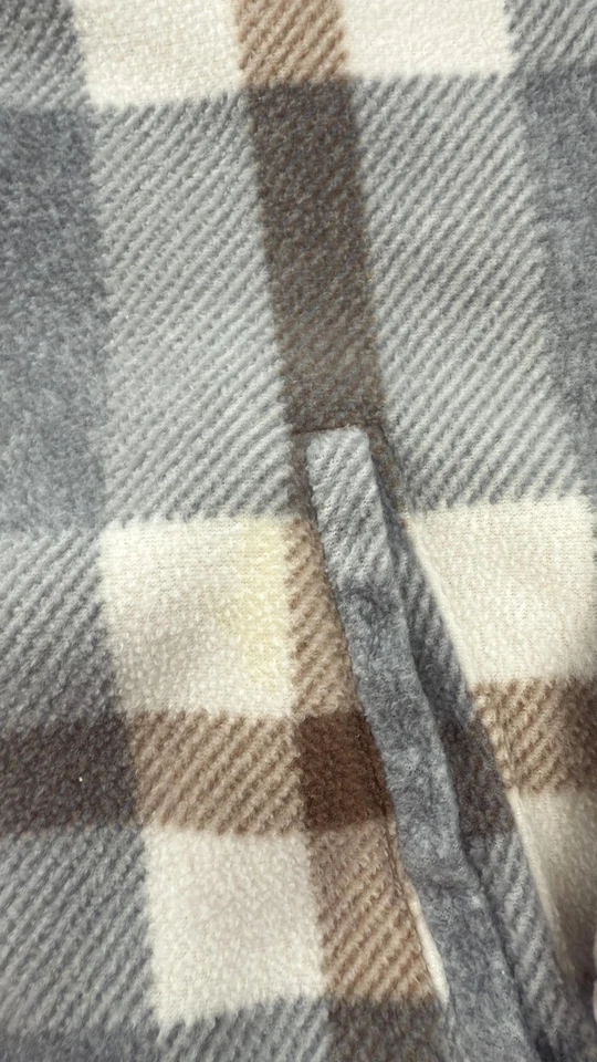 Chaqueta polar Sage Collective para mujer 2XL gris a cuadros forrada Sherpa con botones cálida Foto 3 de 4