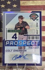 COLT EMERSON: 2024 Panini Prospect Edition Prospect Ticket Royal Auto /149 🔥M's