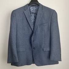 Chaps Mens Blue Textured Blazer Sport Coat Paisley Lined Size 50R