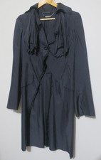 Alexander McQueen Womens All Silk Italy Black Raw Long Jacket Dress Lot Size 40