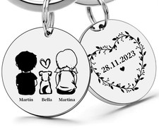 I Personalised Keyring With Name Character Engraved Gift Dad Mum