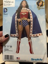 Simplicity 1024 Wonder Woman Pattern Plus Size 14-22 DC Comics
