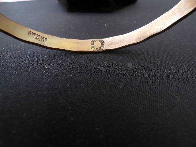 Sterling Silver Solid Bangle - Mexico? - image 2