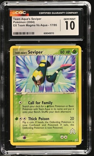Team Aqua's Seviper graded CGC 10 for sale on eBay