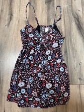 No Boundaries Y2K S Black Floral Whimsigoth Peekaboo Sides Babydoll Cami Tank T