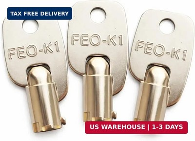 FEO-K1 Elevator Fire Service Key, 3 Pack, Recall Reset Function, 90° Clockwise R