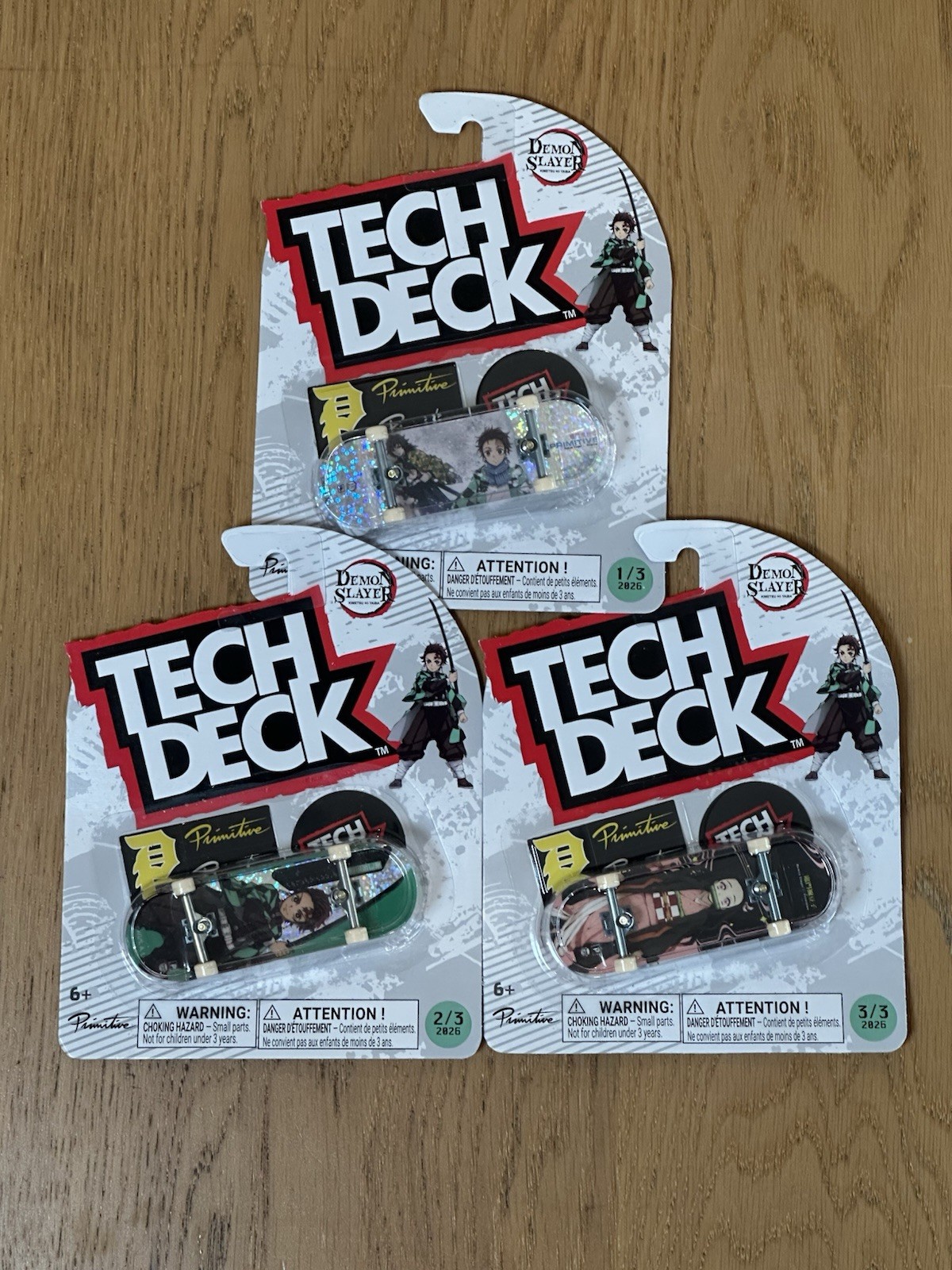 Tech Deck Primitive x Demon Slayer Full Set 1-3 Skateboard New 2026