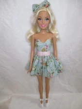 Handmade By Me Dress Made to Fit Barbie Best Fashion Friend 28" doll. Birds.