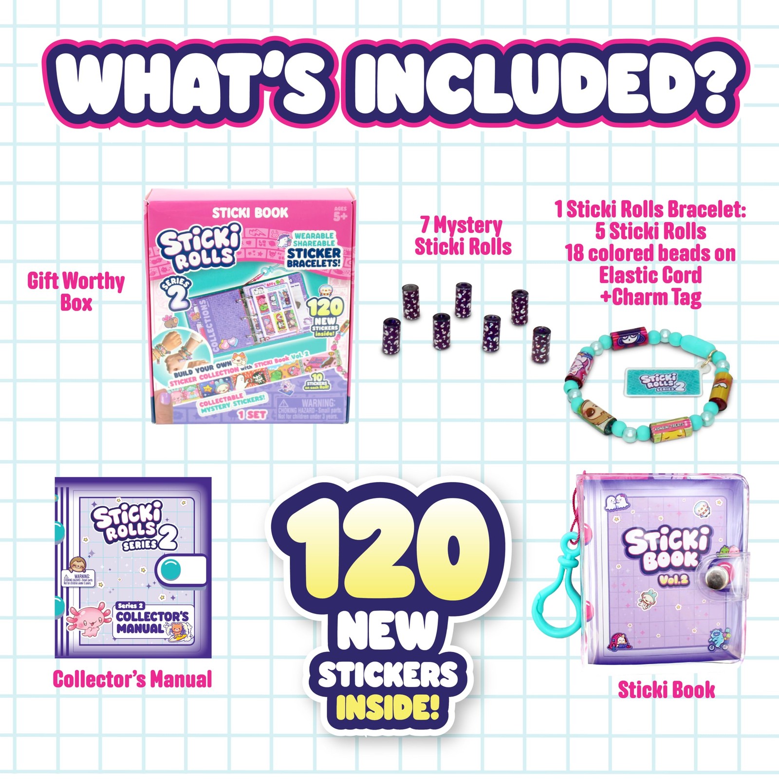 STICKI Rolls Sticki Book - The Original Wearable Shareable Toy Sticker Bracel...