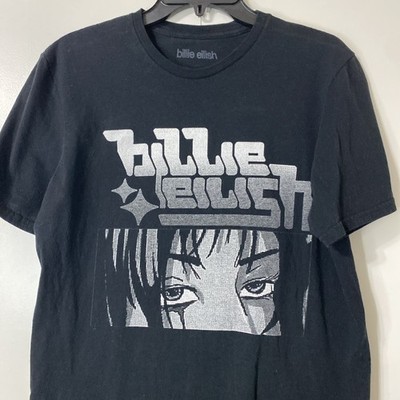 Billie Eilish Shirt Mens Medium Black Graphic Eyes Anime 2022 Concert Tour Tee