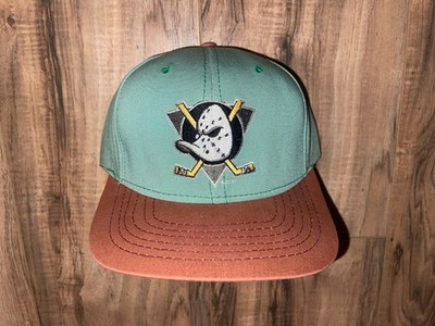 RARE COLOR Anaheim Mighty Ducks NHL Annco Blockhead Vtg Hat Strapback SnapBack