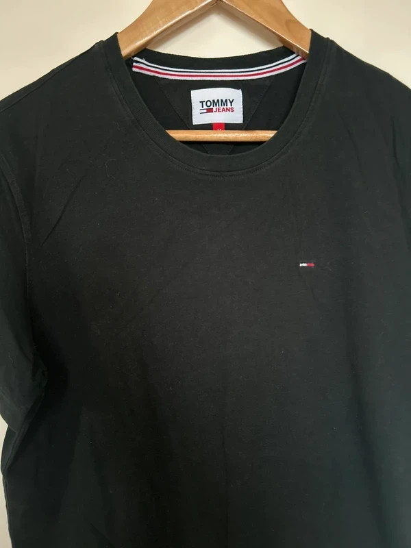Tommy Jeans Men’s Essential T-Shirt Medium Black Short Sleeve Crew Neck Cotton image 3