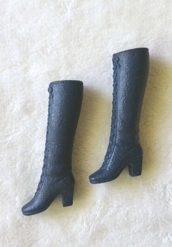 Vtg 70's Mattel Barbie Francie Squishy Knee High Boots Tan Navywhite Brown Korea - Picture 7 of 21