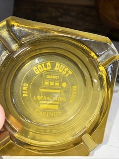 Vintage Casino Advertisement Ashtray Gold Dust Reno Nevada Liberal Slots