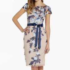 Adrianna Papell Embroidered Floral Sheath Dress