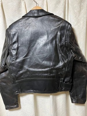 Aero Leather Double Riders Jacket Horsehide Black Size 40 Vintage