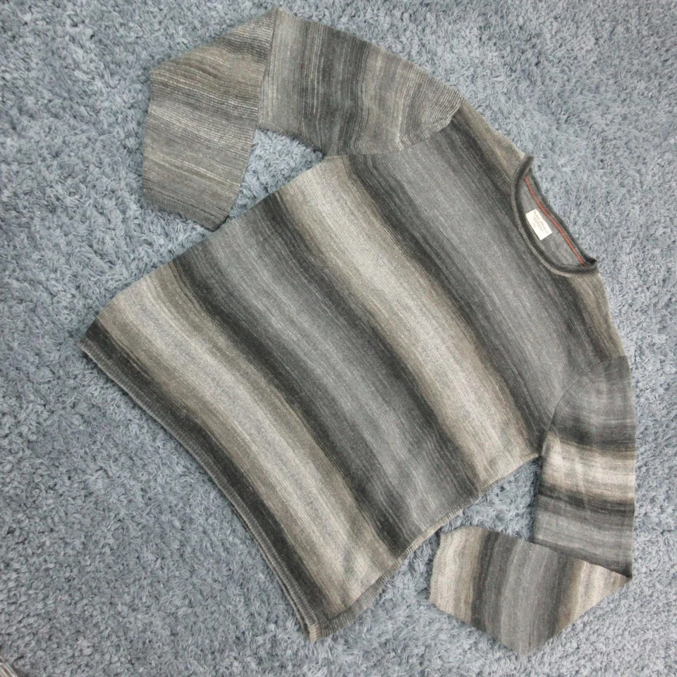 Nudie Jeans Co Sweater Mens 2XL Gray Ombre Stripe Crewneck Wool Blend Knit - Image 2 of 4