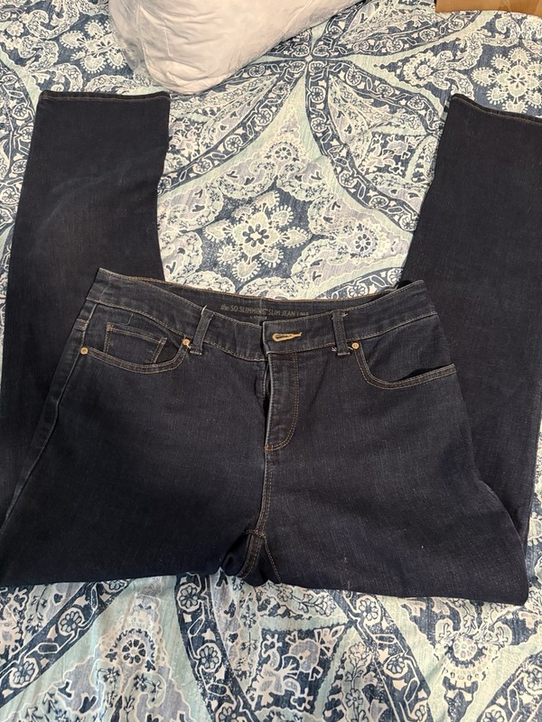 Chico's So Slimming Slim Jeans Size 0 Dark Wash Stretch Denim Blue 5-Pkt 1008