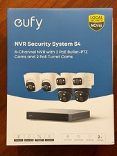 New - eufy NVR Security System S4 8 Channel 2 PoE Bullet PTZ and 2 PoE Turret