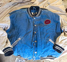 Warner Bros. Studio Store Looney Tunes Varsity Jacket Men s L Blue Snap Lined