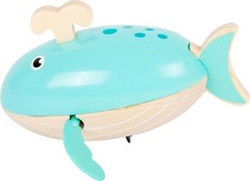 Small Foot 11659 Wooden Whale, wind-up toy for the water, for children aged 24
